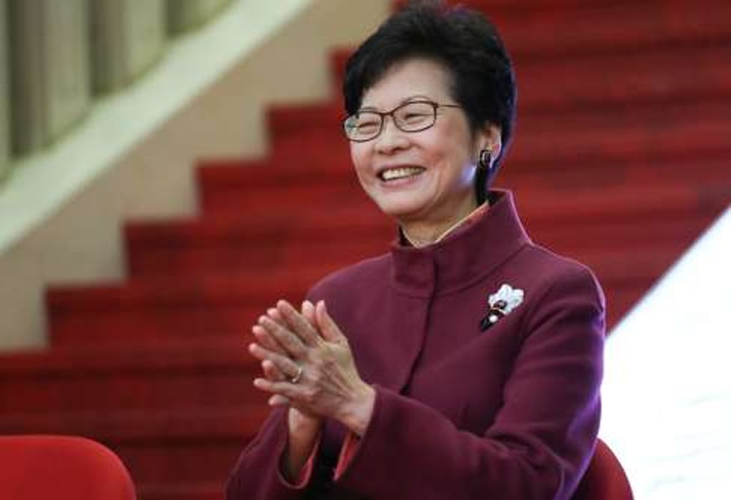 Zhang Dejiang gave Carrie Lam a significant boost when he met Beijing loyalists in Shenzhen. Photo: K. Y. Cheng Zhang Dejiang gave Carrie Lam a significant boost when he met Beijing loyalists in Shenzhen. Photo: K. Y. Cheng