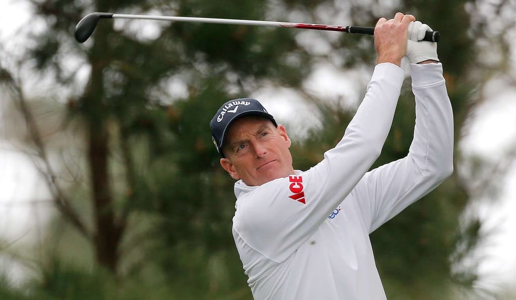 Jim Furyk plays during a practice round for the AT&T Pebble Beach National Pro-Am at Spyglass Hill Golf Course. Photo: AFP Jim Furyk plays during a practice round for the AT&T Pebble Beach National Pro-Am at Spyglass Hill Golf Course. Photo: AFP