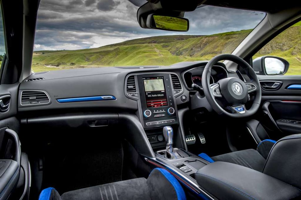 Interiors of the Renault Megane GT. Photo: Newspress