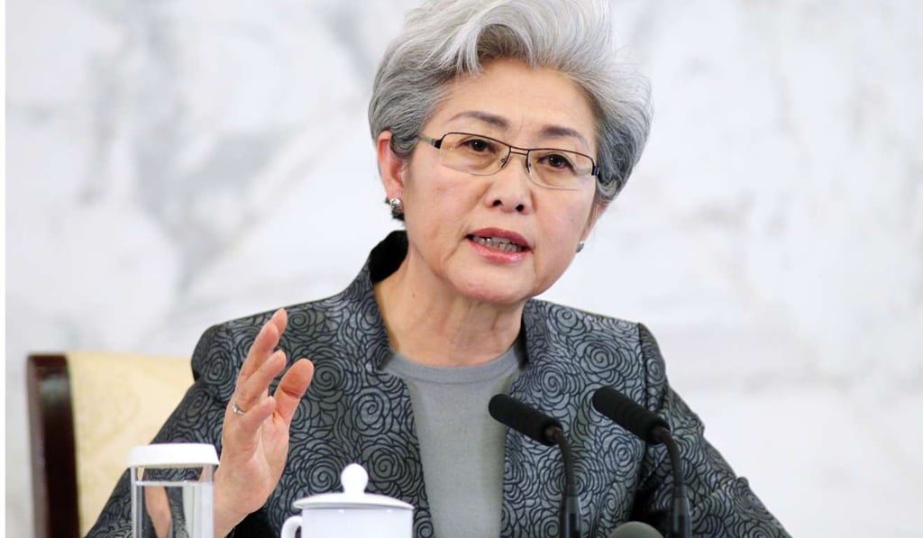 Fu Ying, a vice-minister of foreign affairs, speaks in 2015 at a press conference at the Great Hall of the People in Beijing. Fu wrote last year that she believed friction between the two countries and America’s ramped-up efforts to “contain” China in recent years stemmed from America’s disappointment with China. Photo: Simon Song