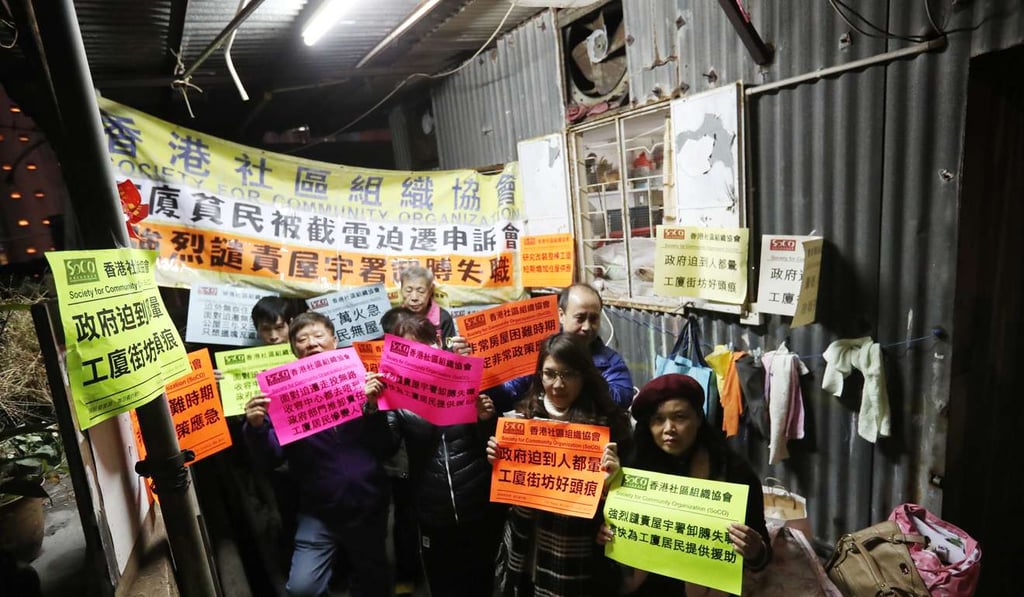 The tenants are unhappy that the government is not rehousing them. Photo: Edward Wong