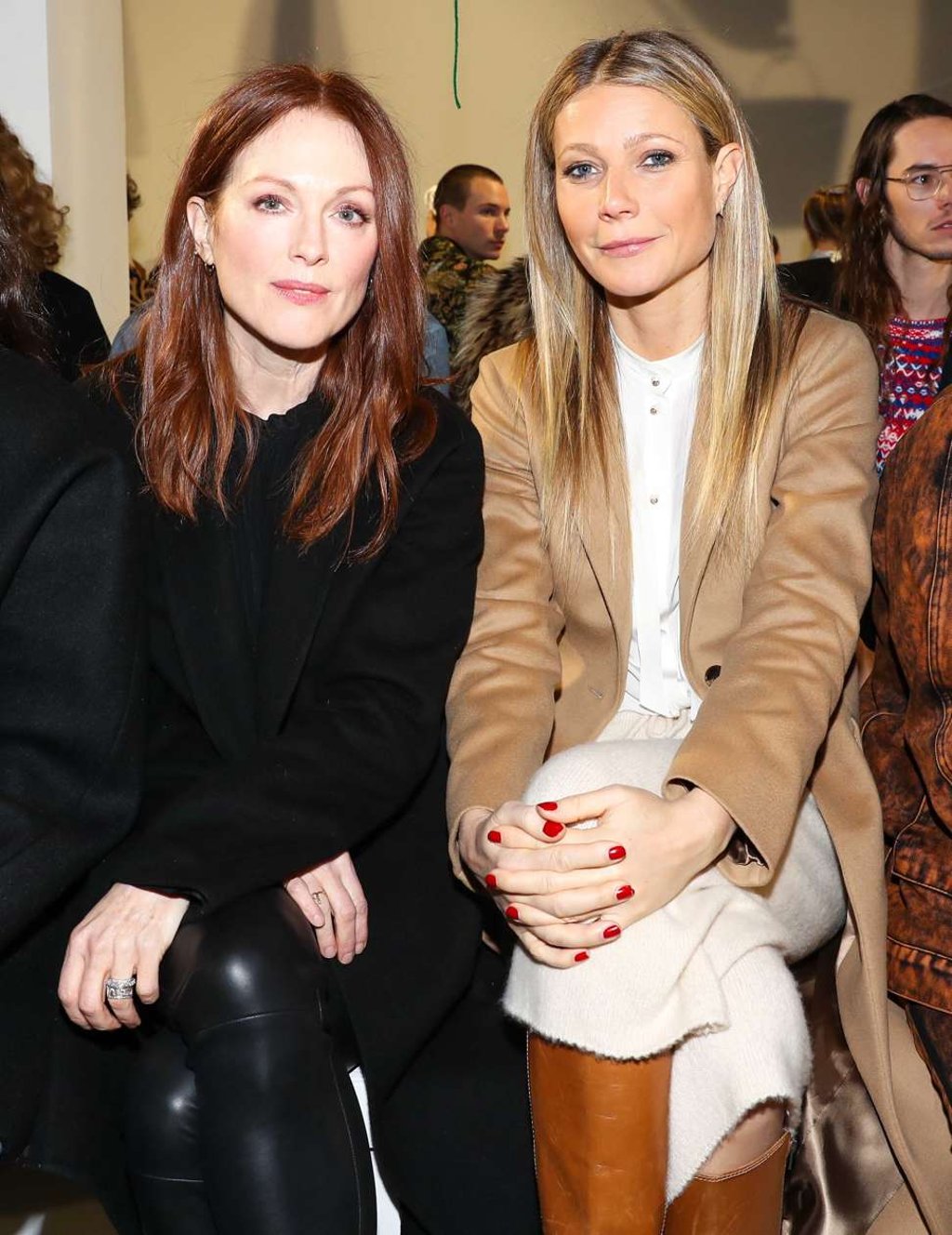 Julianne Moore and Gwyneth Paltrow sitting front row at the Calvin Klein show in New York. Photo: Billy Farrell/BFA.com