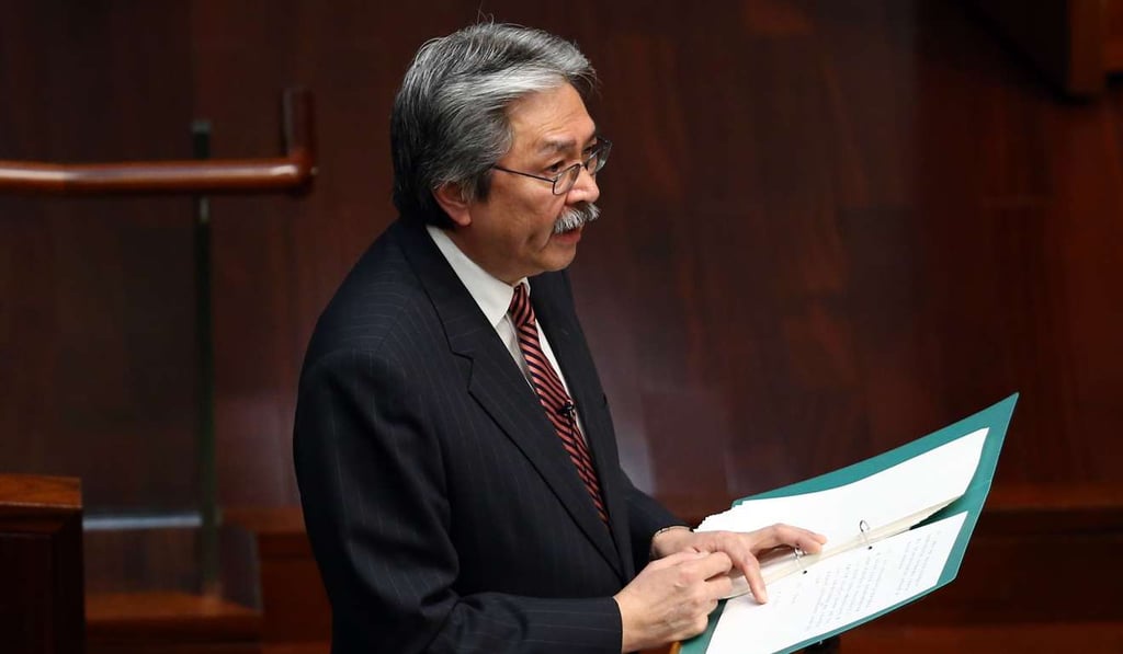 John Tsang delivers the 2016 budget. Photo: Sam Tsang