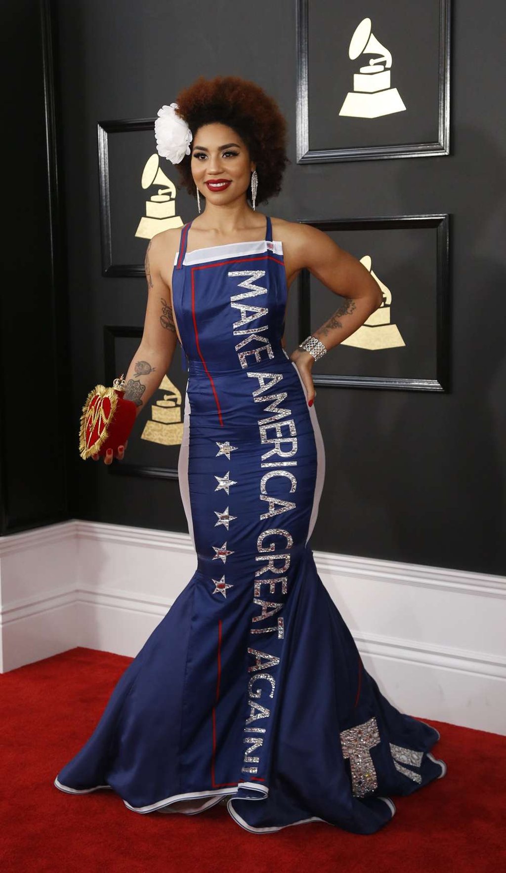 Joy Villa’s outfit drew gasps. Photo: Reuters