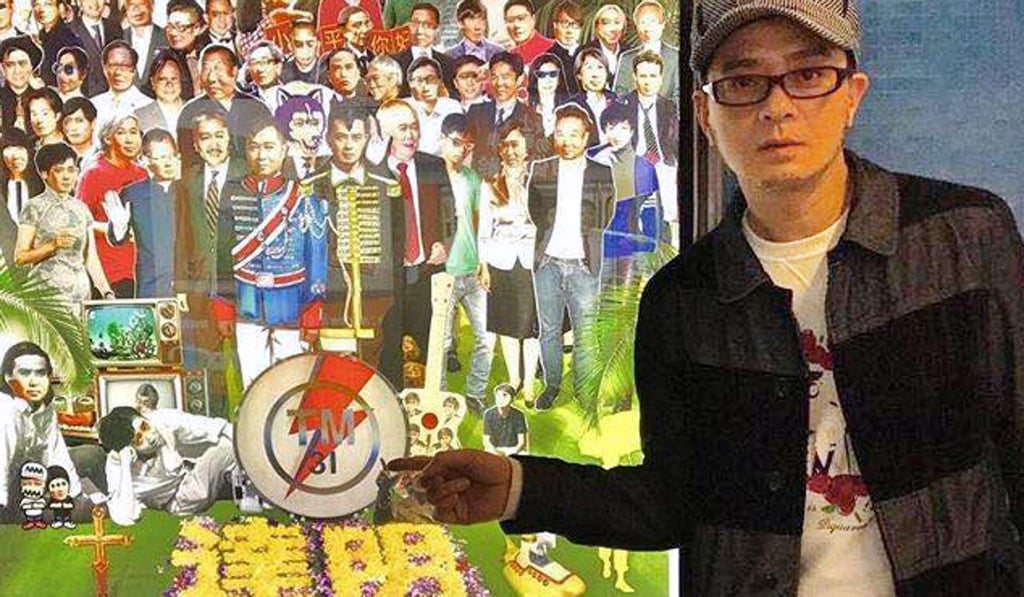 Singer Anthony Wong with his concert poster inside an MTR station. Photo: Facebook