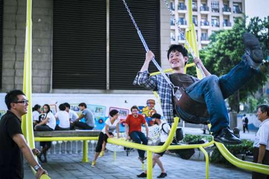 Recycling played a role in City Yeast’s new playground, designed in collaboration with Spanish design firm Basurama. Photo : Courtesy of Saskia Kerkvliet