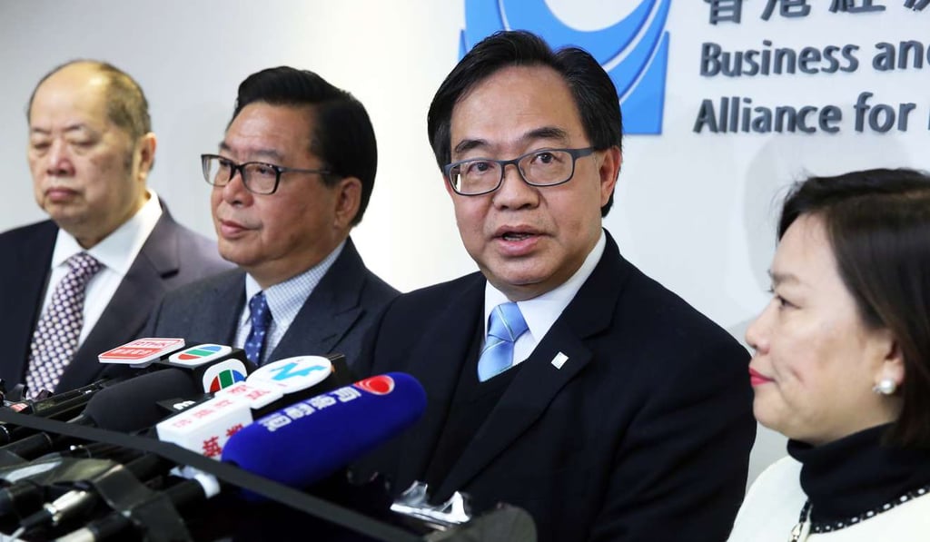 Members of the Business and Professionals Alliance back Carrie Lam. Photo: Sam Tsang