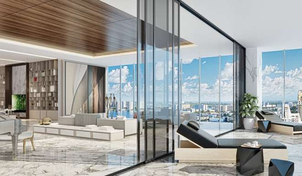 A rendering of an apartment at the Muse Residences in Miami, Florida, designed by Deepak Chopra. Graphics: ArX Solutions