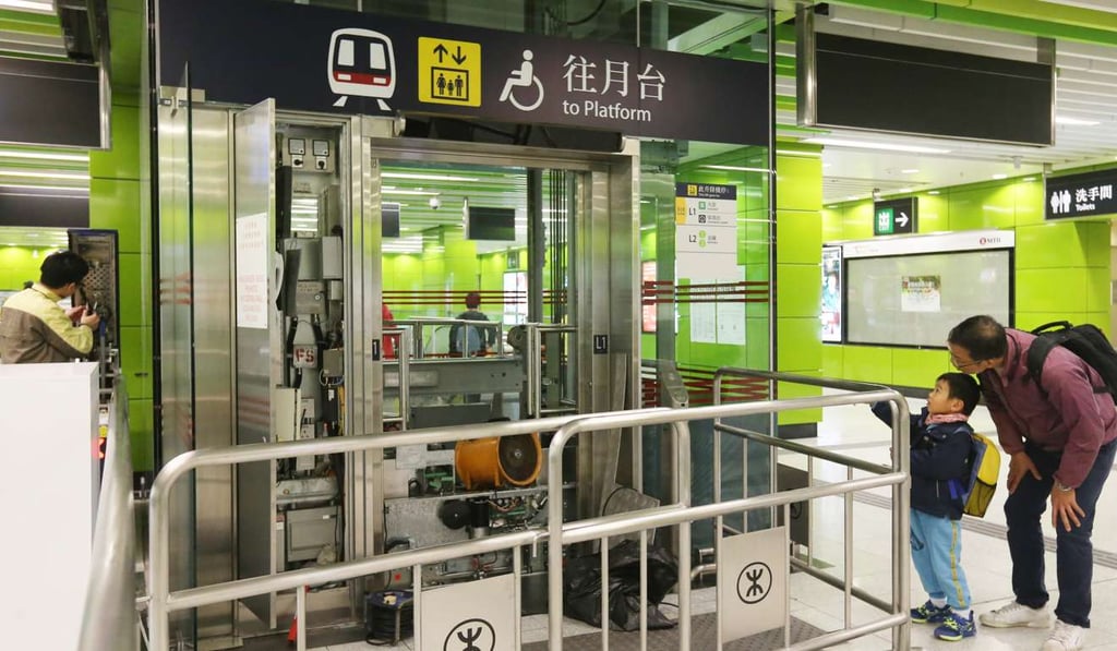 Lifts at the station remained out of service. Photo: Dickson Lee