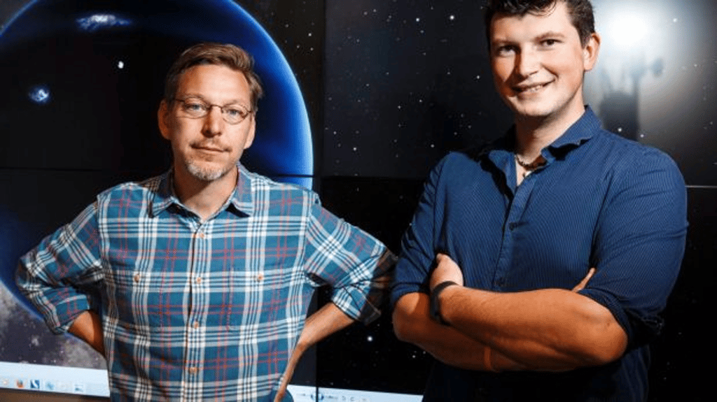 Mike Brown, professor of planetary astronomy, and Konstantin Batygin, assistant professor of planetary science, at the California Institute of Technology, published the first indirect evidence for planet nine in 2016. Photo: Patrick T. Fallon/The Washington Post