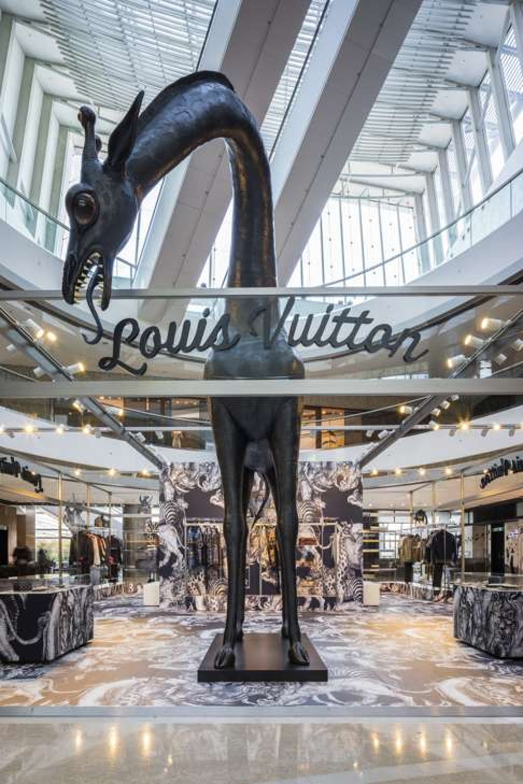 The Louis Vuitton menswear pop-up store in Central's IFC Mall