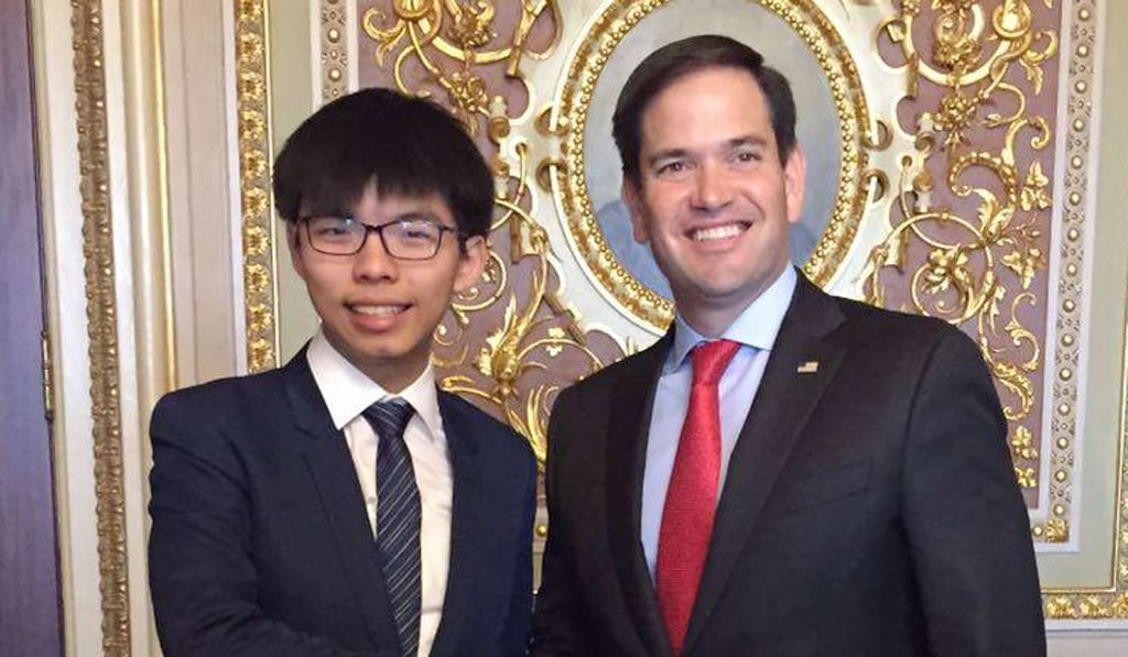 Rubio met Joshua Wong in Washington in November. Photo: Facebook