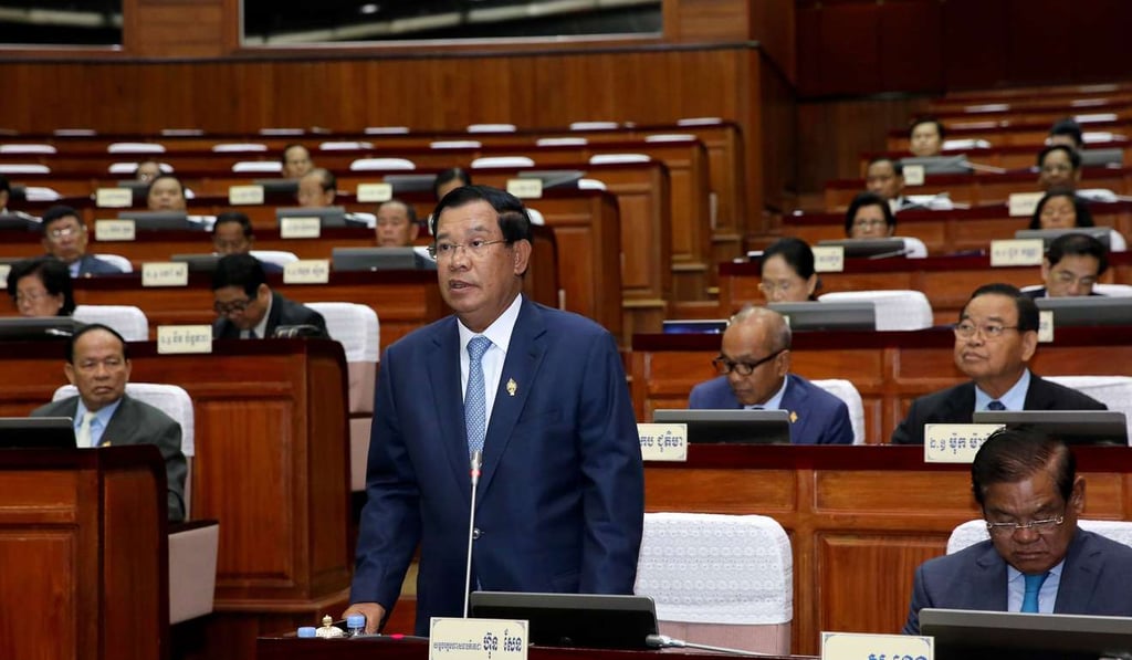 Cambodian Prime Minister Hun Sen threatened to seize the property of opposition leader Sam Rainsy and sell the party's headquarters if he wins a defamation case against the exiled politician.Photo: AFP