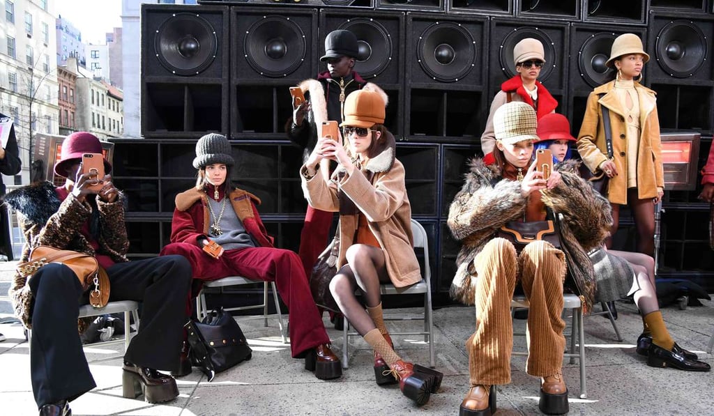 Models pose on the runway after the Marc Jacobs collection during New York Fashion Week. Photo: AFP