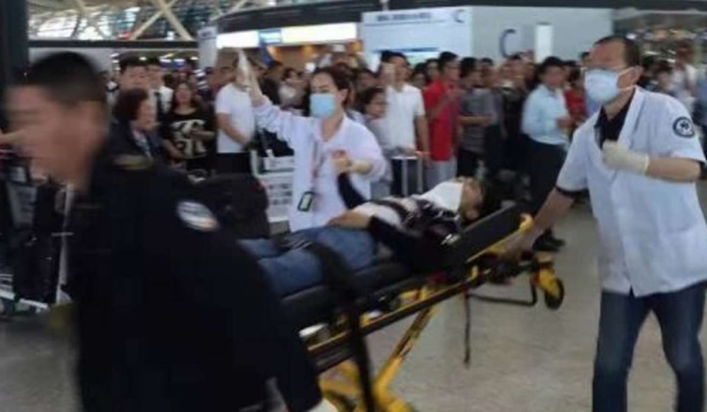 The scene of the blast at Shanghai airport. Photo: Handout