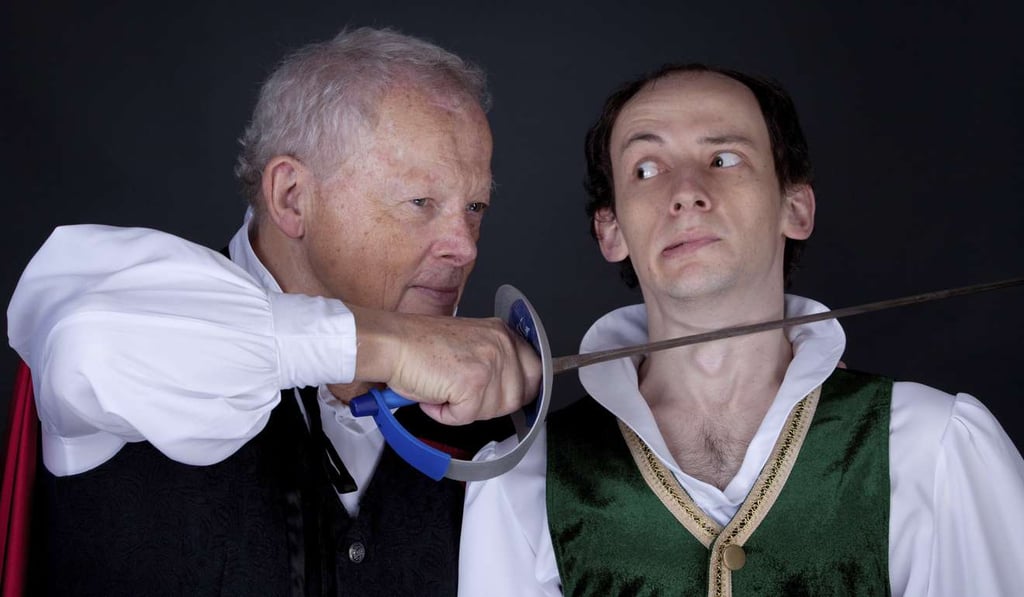 Sarony (left) as John Barrymore and Campbell as Andrew Rally in I Hate Hamlet. Photo: Ines Laimins