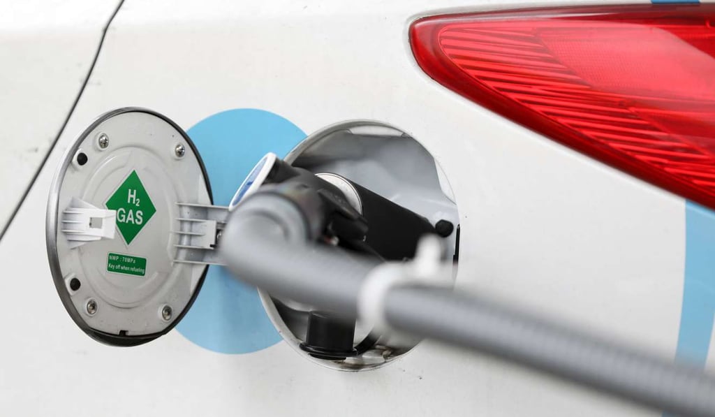 A hydrogen fuel pump fills a hydrogen powered car at Royal Dutch Shell Plc's first U.K. hydrogen refueling station in Cobham, U.K., on Wednesday, Feb. 22, 2017. Shell, crafting a strategy to wean itself off oil, is expanding its operations in the refueling market for hydrogen cars. Photographer: Chris Ratcliffe/Bloomberg A hydrogen fuel pump fills a hydrogen powered car at Royal Dutch Shell Plc's first U.K. hydrogen refueling station in Cobham, U.K., on Wednesday, Feb. 22, 2017. Shell, crafting a strategy to wean itself off oil, is expanding its operations in the refueling market for hydrogen cars. Photographer: Chris Ratcliffe/Bloomberg