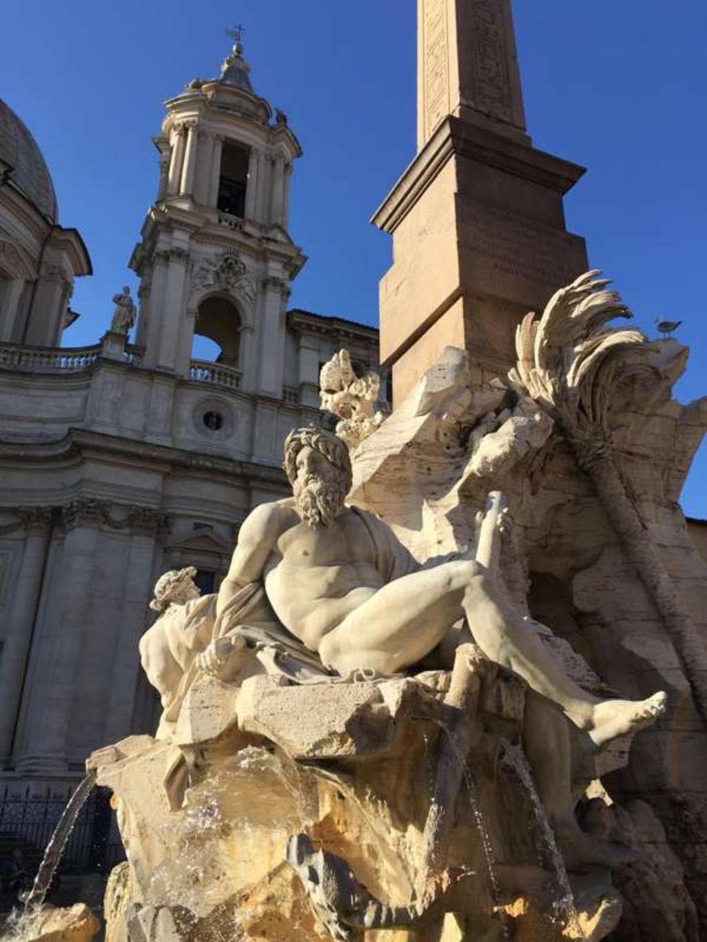 The Fontana dei Quattro Fiumi, in the Piazza Navona, in Rome.