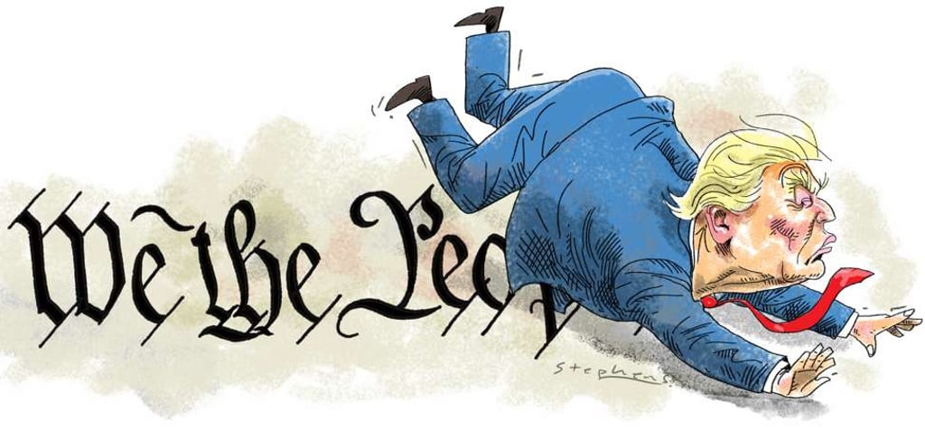 Donald Trump is not just challenging political convention to “shake things up”; he is testing the foundations of US democracy. Illustration: Craig Stephens Donald Trump is not just challenging political convention to “shake things up”; he is testing the foundations of US democracy. Illustration: Craig Stephens