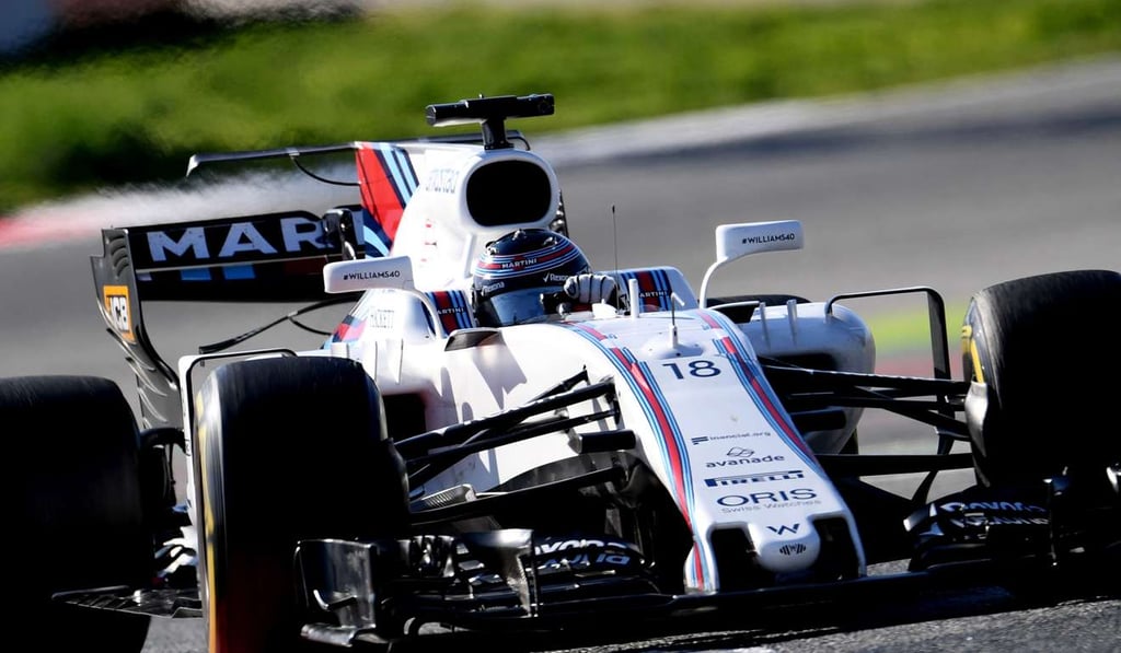 Lance Stroll in his Williams on the Circuit de Catalunya. Photo: AFP