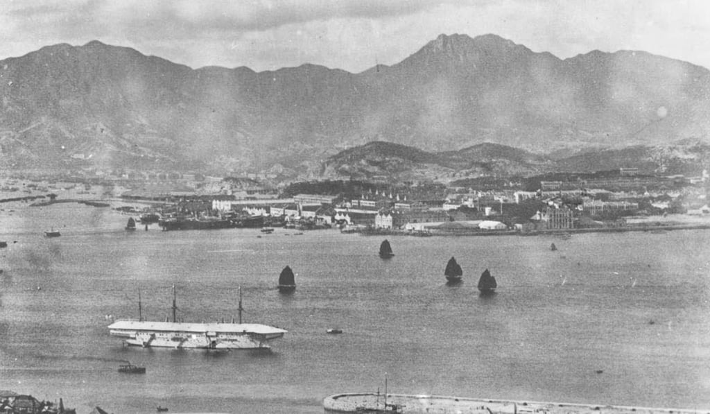 A 1905 image of HMS Tamar (white vessel) anchored off the Naval Dockyard. Photo: Handout