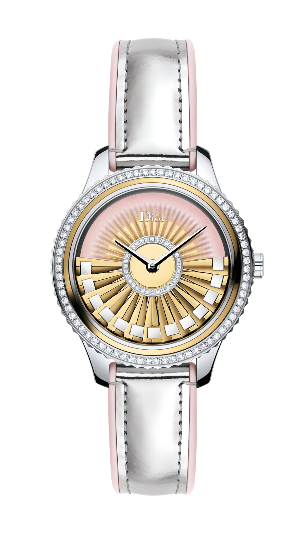 Dior VIII 自動巻き/ダイヤモンド/18KRoseGold/マザーオブパール CHRISTIAN DIOR Stainless Steel 18K Rose Gold Diamond Mother