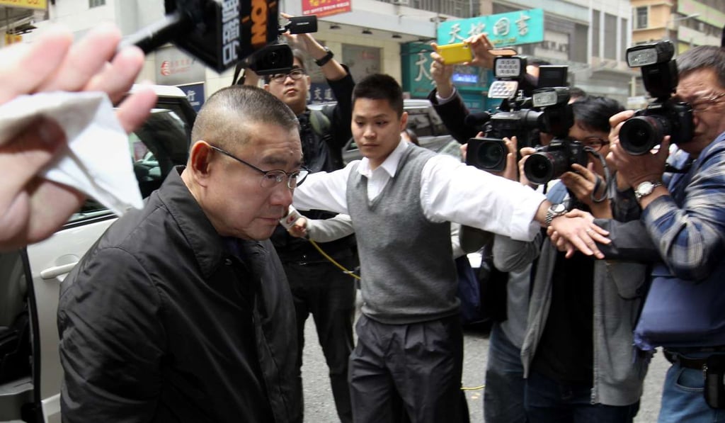 Lau in 2014 arriving at a restaurant in Wan Chai. Photo: Dickson Lee