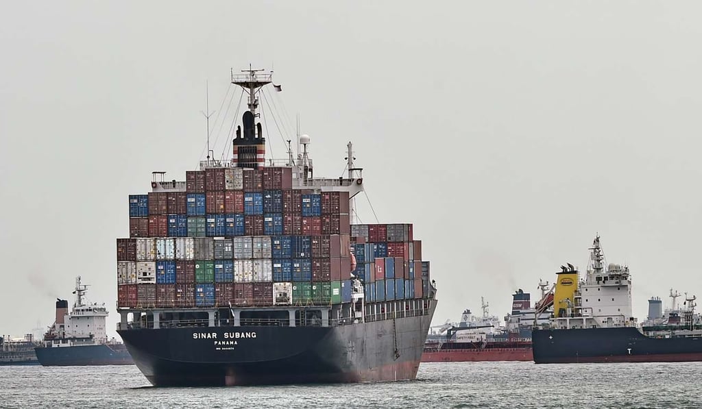A fully loaded container vessel waits outside a terminal in Singapore. Photo; AFP A fully loaded container vessel waits outside a terminal in Singapore. Photo; AFP