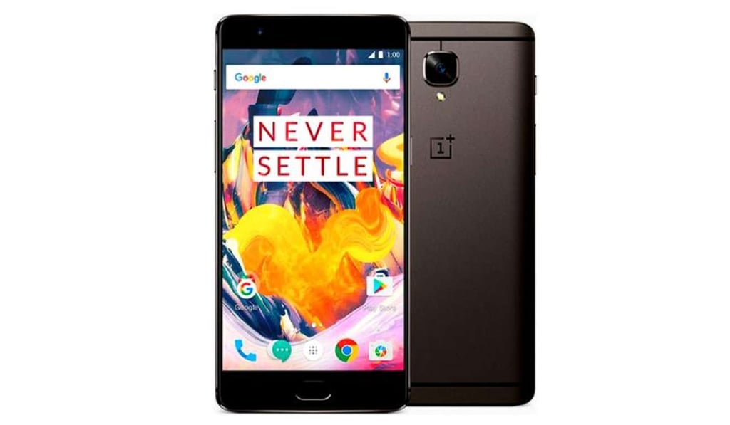The OnePlus 3T in gunmetal.