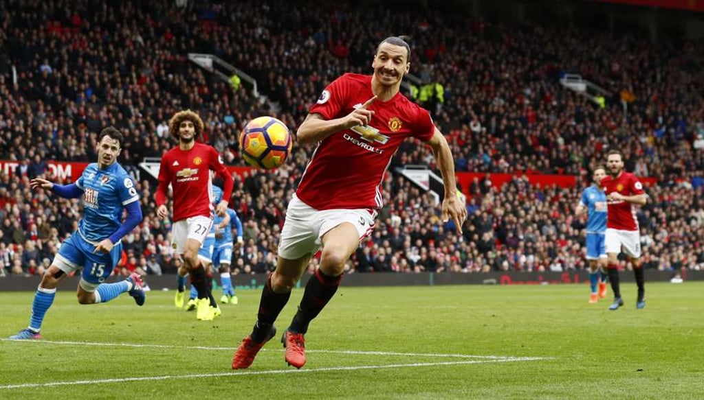Ibrahimovic has scored 26 goals for United this season. Photo: Reuters