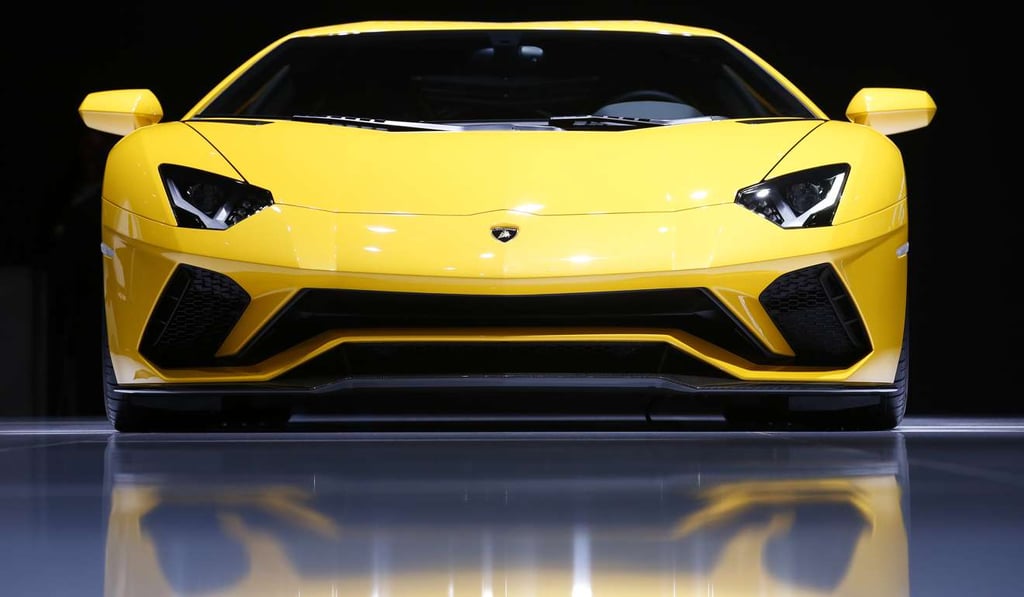 An Automobili Lamborghini SpA Aventador S luxury vehicle. The 87th Geneva International Motor Show will showcase the latest models from the world's top automakers. Photographer: Bloomberg