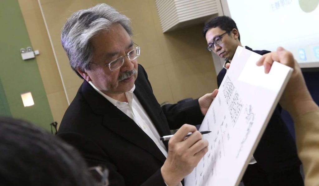 Chief executive hopeful John Tsang at the forum organised by the Journalists’ Association. Photo: Felix Wong