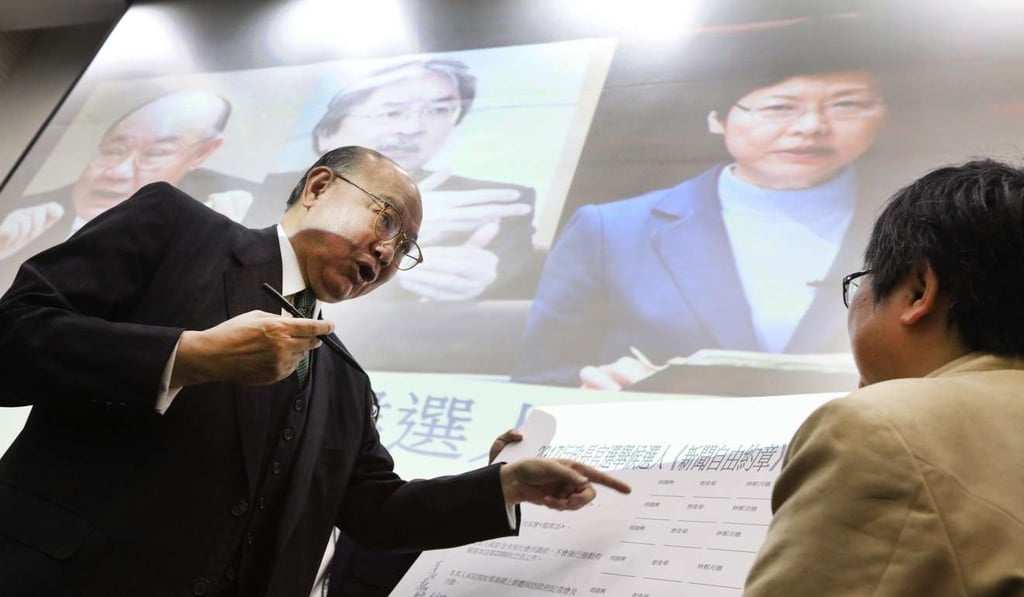 Retired judge Woo Kwok-hing (left) is the underdog in the chief executive race. Photo: Felix Wong