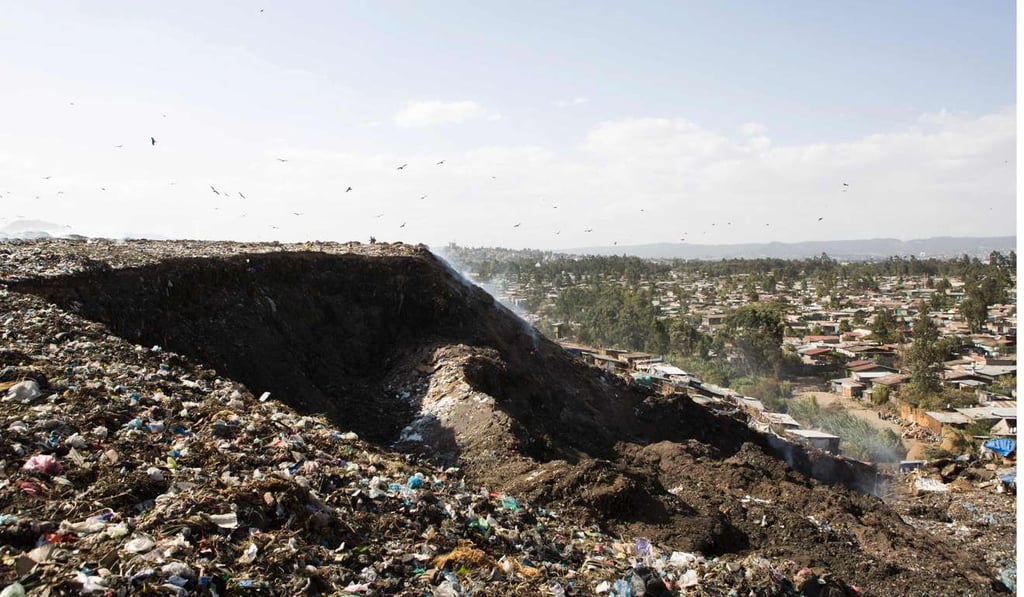The scene of the landslide at the main landfill of Addis Ababa on the outskirts of the city. Photo: AFP