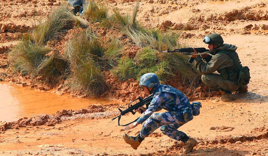 Chinese and Russian marines take part in a joint drill in Zhanjiang in Guangdong province in September last year. Photo: Xinhua