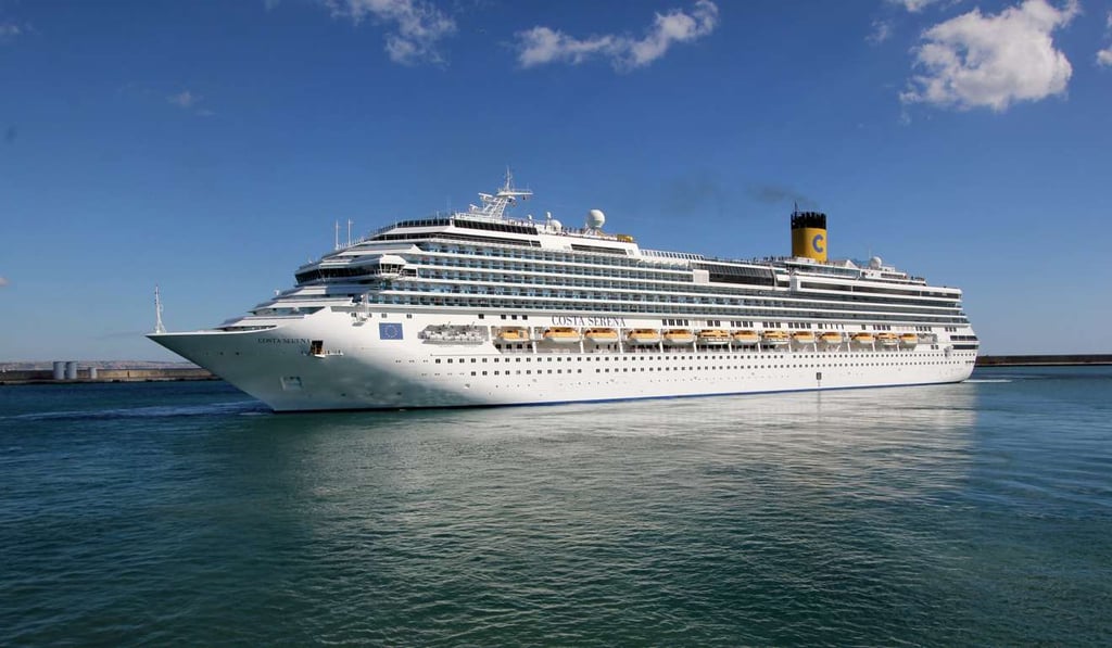 The Costa Serena, operated by Italian firm Costa Cruises, has cancelled 26 sailings to Jeju from the middle of this month to the end of June. Photo: Handout The Costa Serena, operated by Italian firm Costa Cruises, has cancelled 26 sailings to Jeju from the middle of this month to the end of June. Photo: Handout
