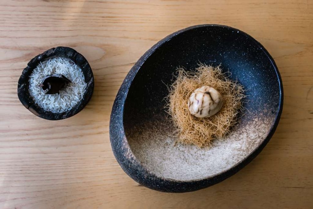 Andrew Wong’s 63-degree-tea egg with caviar from Above & Beyond.