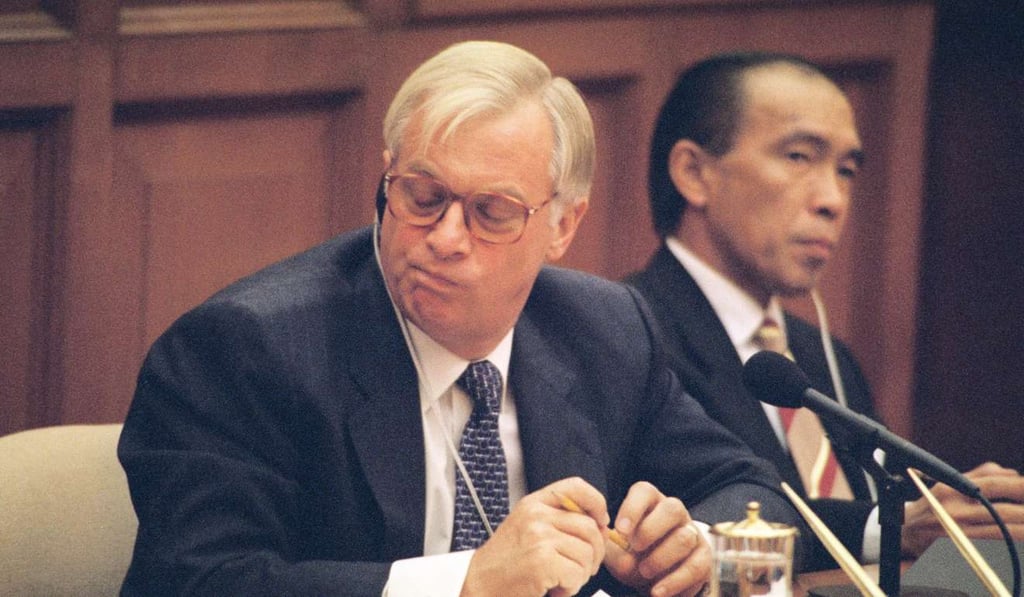 Governor Chris Patten at a Legislative Council meeting in 1995. Photo: K. Y. Cheng