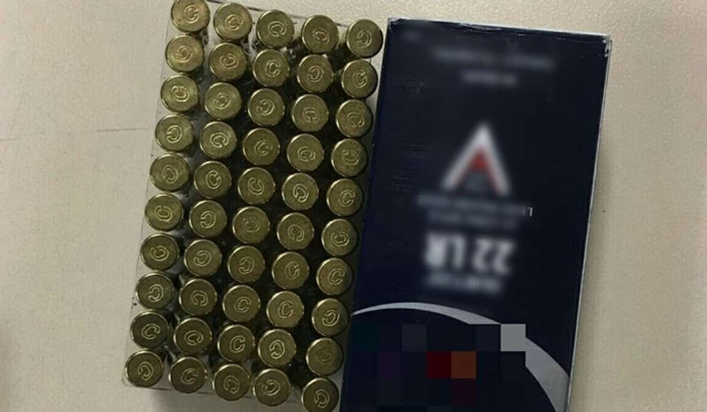 One of the boxes of .22 calibre ammunition found by customs officers in fan heaters on Monday. Photo: Handout