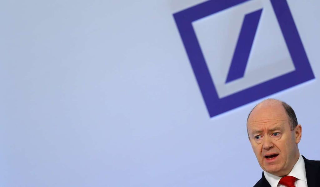 Deutsche Bank CEO John Cryan addresses the bank's annual news conference in Frankfurt. Photo: Reuters
