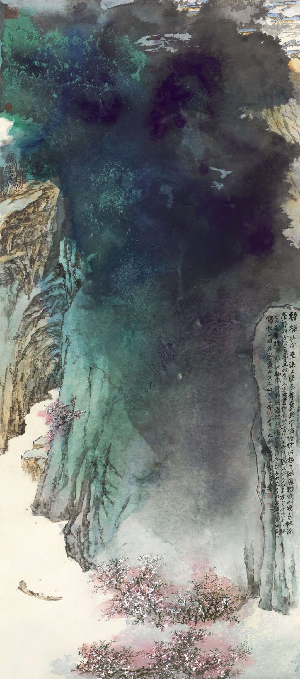 Zhang Daqian’s 1982 hanging scroll, Peach Blossom Spring, sold for a record HK$271 million at auction in Hong Kong in 2016. Photo: courtesy of Sotheby's