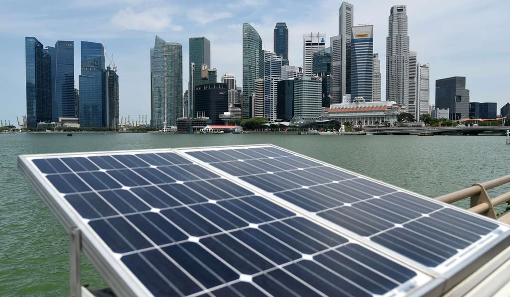 Solar panels used to power walkway lights at Marina Bay in Singapore. The city-state consistently comes out top in Asia for its spirit of innovation. Photo: AFP