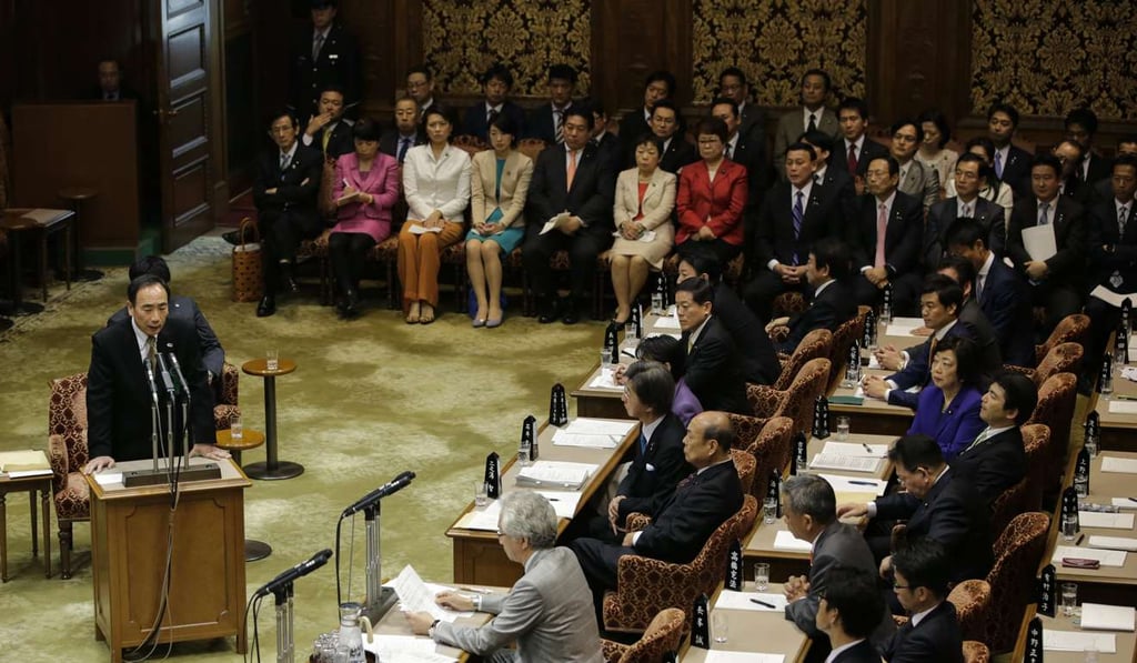 Yasunori Kagoike, president of Moritomo Gakuen, addresses Japan’s Diet. Photo: EPA