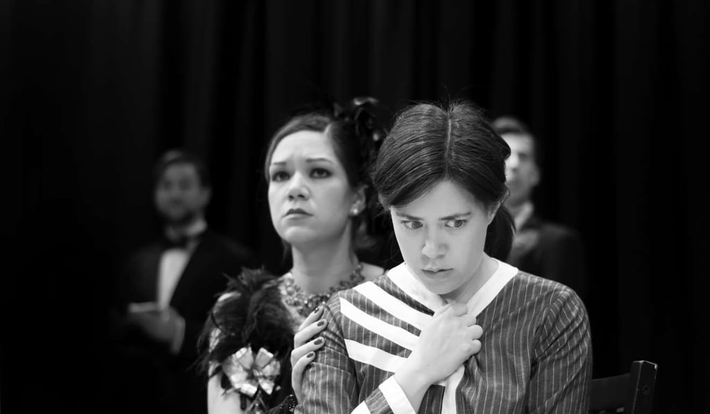 Elizabeth Smith (back) and other actors rehearse for the production. Photo: Handout