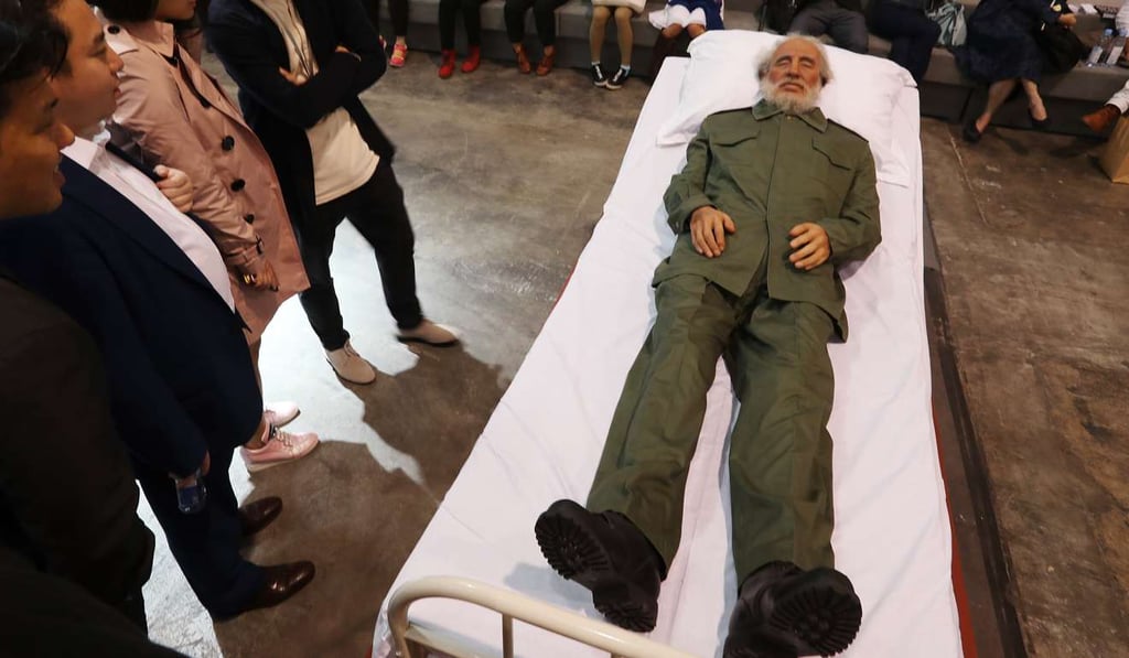 Fidel Castro in a hospital bed part of Summit (2009) by artist Shen Shaomin. Photo: Nora Tam