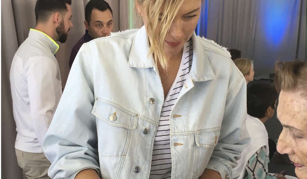 Maria Sharapova signs autographs at a sports conference in Rancho Mirage, California, on Tuesday. Photo: AP
