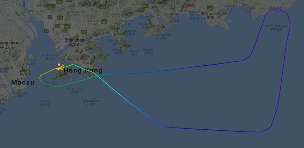 The aircraft returned to Hong Kong International Airport. Photo: Flightrader