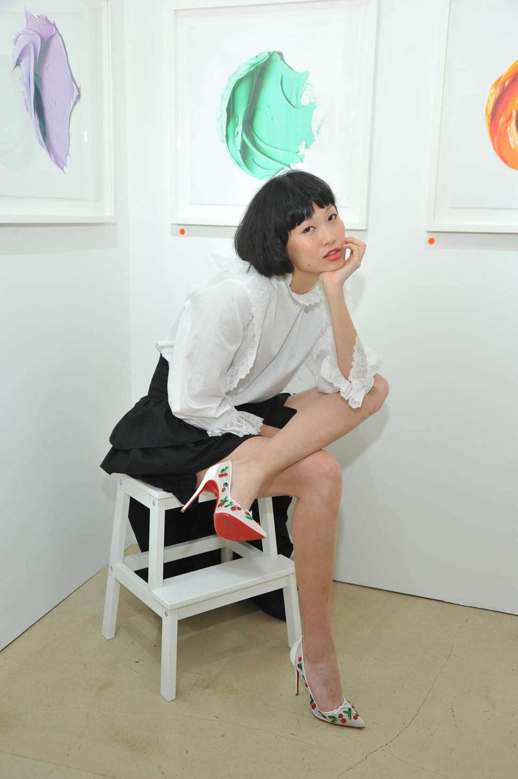 Model Angie Ng partying at the opening cocktail