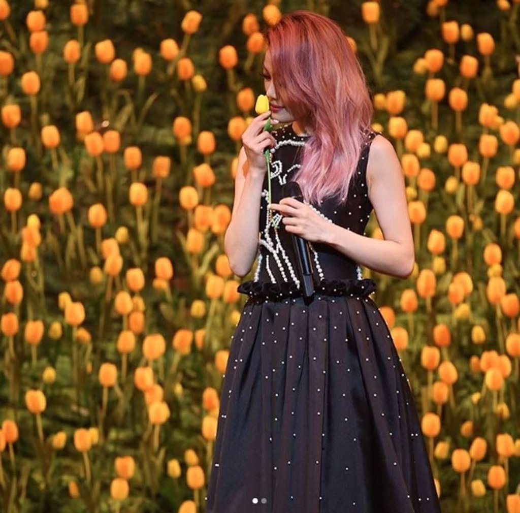 Joey Yung wearing Huishan Zhang dress for her My Secret Live Concert.