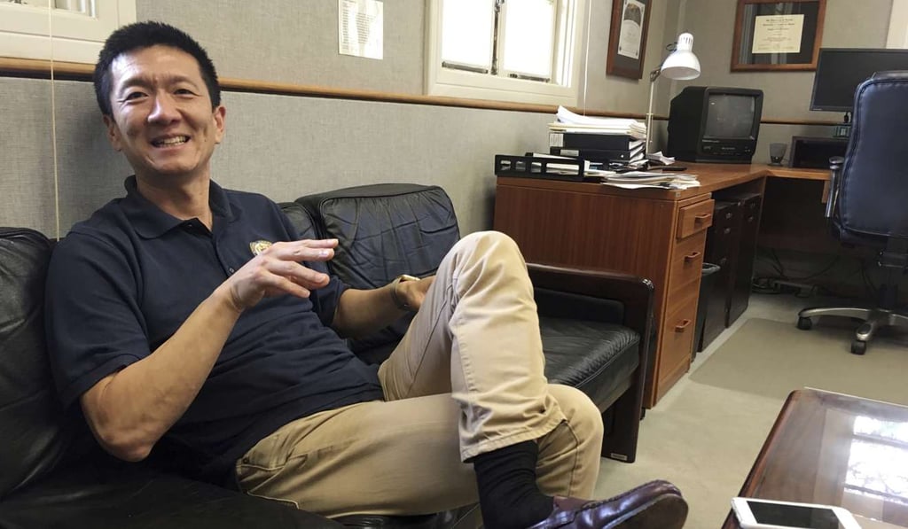 Hawaii Attorney General Douglas Chin, who has helped orchestrate efforts to block US President Donald Trump’s travel ban, sits in his office in Honolulu. Photo: AP Hawaii Attorney General Douglas Chin, who has helped orchestrate efforts to block US President Donald Trump’s travel ban, sits in his office in Honolulu. Photo: AP